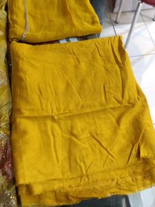Yellow Printed Salwar Suit Material
