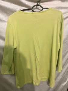 Lime Green Embellished Neck Top