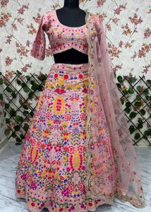 Floral Lehenga Choli with Unstitched Blouse