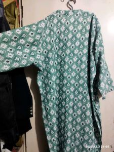 Green Printed Kurta | Size: XXL
