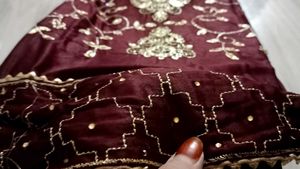 Heavy Embroidery Bridal Party Wear Dress