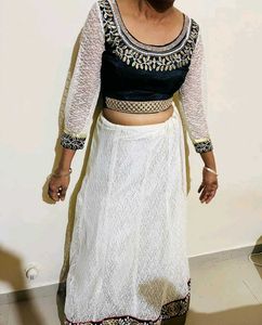 Embroidered Black &amp; Gold Lehenga New