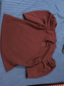 Maroon Puff Sleeve Top