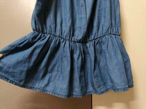 Girls Cotton Denim Top Sleeveless