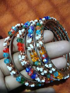 Colorful Beaded Bangle Set