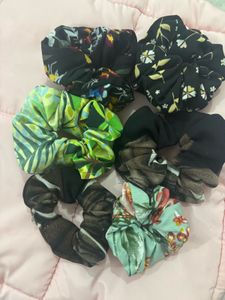 6 Colorful Scrunchie Set