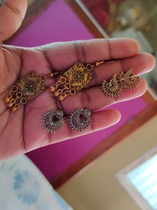 Beautiful 😍 Golden Silver Earrings 😍😍