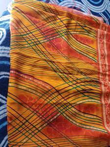 Elegant Orange & Yellow Saree