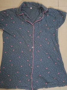Heart Print Sleep Shirt