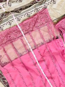 Pink Embroidered Kurta Set 3 Pcs