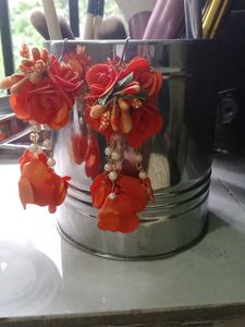 Floral Drop Earrings, (handmade)