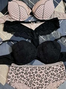 combo Of Four Imported Fabric Bra N Panty