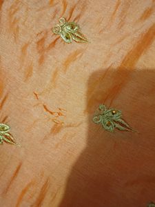 Satin Golden Embroidery Saree
