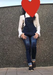 Distressed Denim Overalls