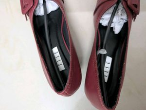 ELLE Embellished Maroon Block Pumps