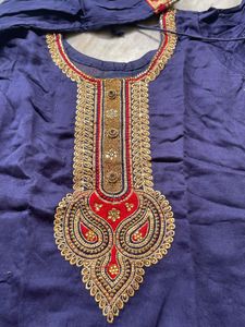 Heavy Embroidery Navy Blue Suit