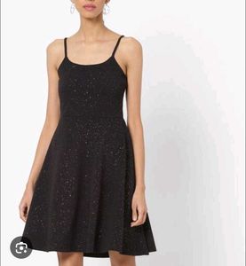 Sparkly Black Skater Dress