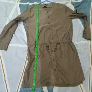 Brown Button-Down Dress Bust 40