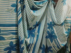 Sky Blue Organic Crepe Saree