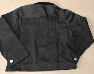 Stylish Black Denim Jacket, M Size
