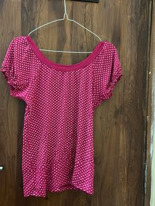 Pink Polka Dot Top