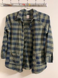 Olive- Navy Blue Checked T-shirts