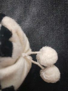 Black And White Checkered Woolen Beanie