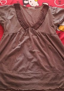 Checkered Brown babydoll top