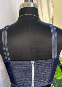 Dance with me - crop top in denim blue