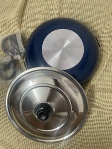 Renberg Blue Orchid Kadai With Stainless Steel Lid