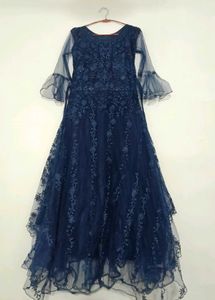 Elegant Navy Blue Ethnic Gown