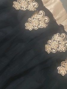 Elegant Black &amp; Gold Anarkali Suit