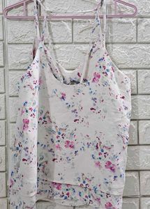 VERO MODA Cream Floral Layered Sleeveless Top