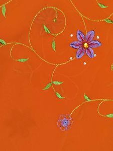 Orange Embroidered Saree