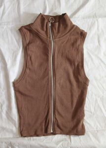 Nuon Taupe Ribbed Tshirt
