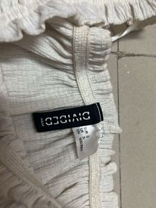 White Ruffle Detail Crop Top