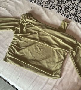 Olive Green Mesh Top