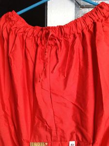 Festive Red Cotton Dhoti