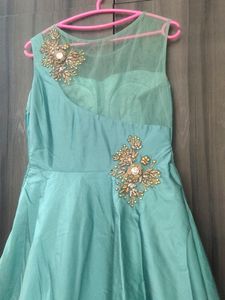 Princess Cut  Designer Padded Gown With Stone