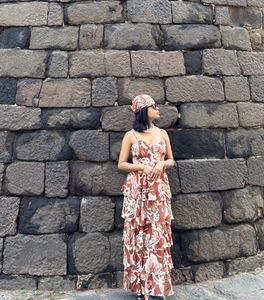 Floral layered maxi dress