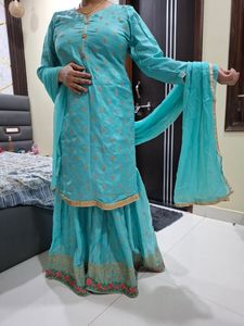 Elegant Sea Green Sharara Set
