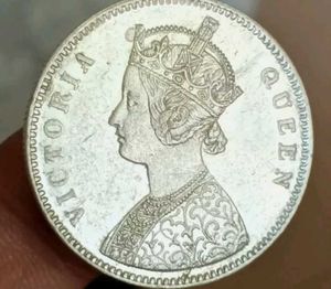 India 1862 Silver Rupee Bombay Mint Brilliant