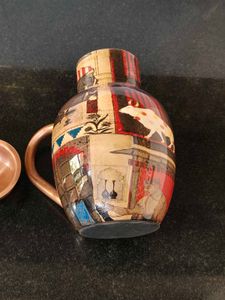 Unique printed Copper Jug with Glass set