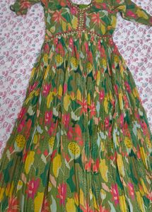 green flower ethnic gown ✨