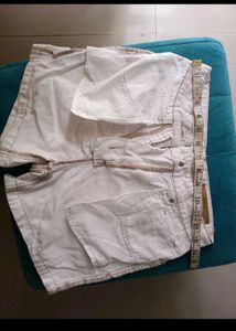 Combo Of Grey Top And White Shorts