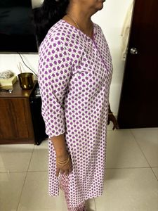 Polka Purple Kurti