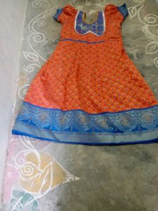 Orange &amp; Blue Girls&#39; Dress