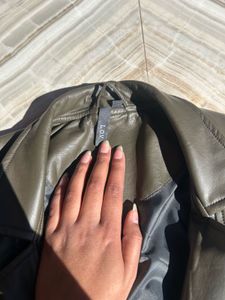 Asymmetrical Olive Colour Jacket