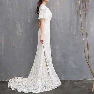 Bridesmaid Elegant White Lace Gown