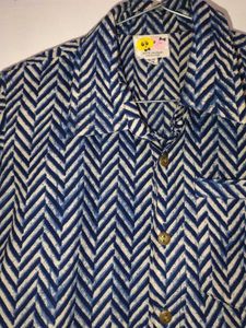 Blue Patterned Button-Down Shirt